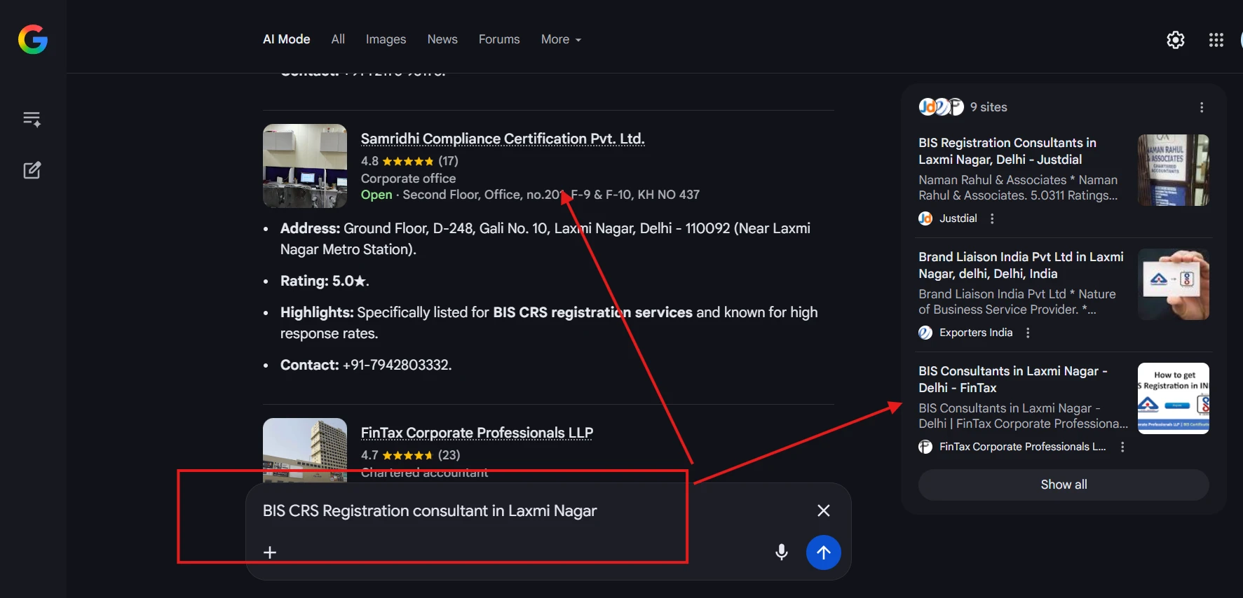 Compliance AI Search Result